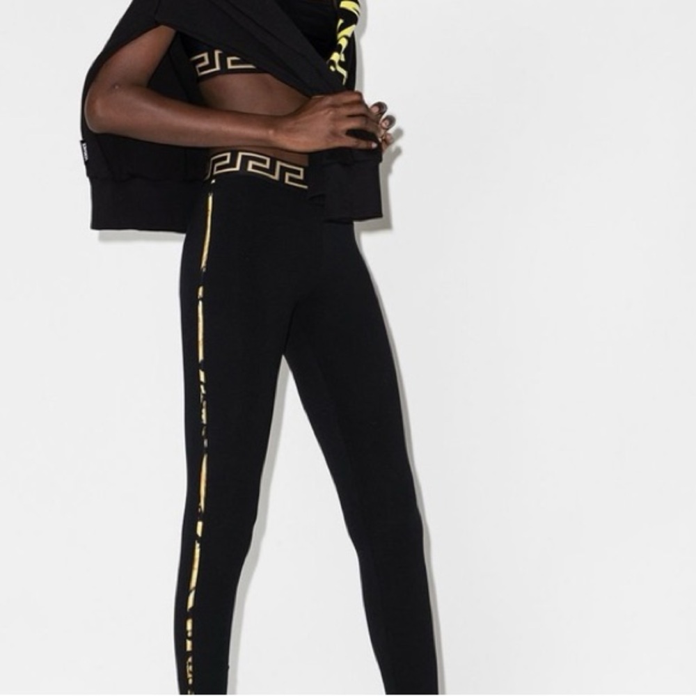 Versace Grecca Border Stripe Tights